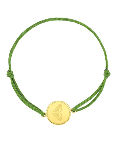 Roxy Waterproof Yellow Rd Triangluar Heart Charm Adjustable Bracelet In Green