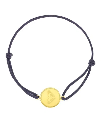 Roxy Waterproof Yellow Rd Triangluar Heart Charm Adjustable Bracelet In Navy