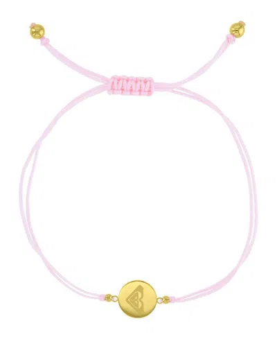 Roxy Waterproof Yellow Rd Triangluar Heart Charm Adjustable Bracelet In Pink