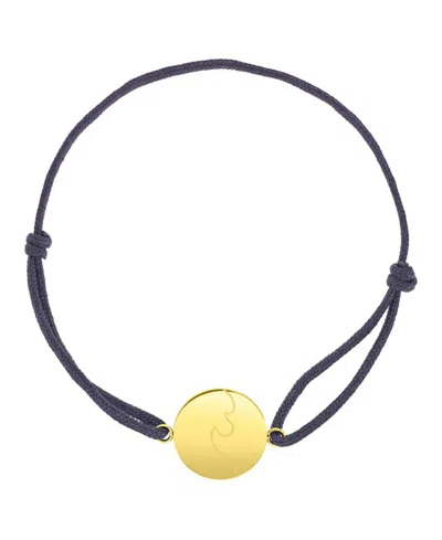 Roxy Waterproof Yellow Rd Wave Charm Adjustable Bracelet In Black