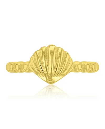 Roxy Waterproof Yellow Sea Shell Beads Ring In Metallic