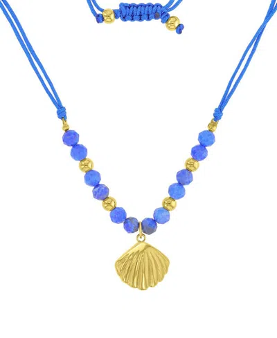 Roxy Waterproof Yellow Seashell Labradorite Adjustable Necklace In Purple