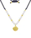 Roxy Waterproof Yellow Seashell Pearl Adjustable Necklace In Pattern