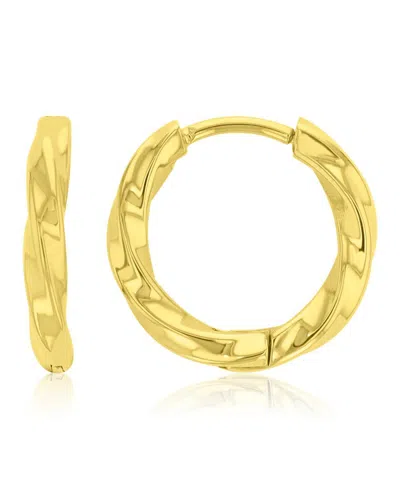 Roxy Waterproof Yellow Spiral Huggie Earrings In White