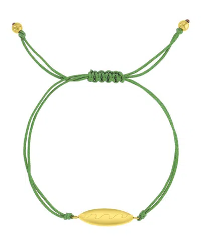 Roxy Waterproof Yellow Surfboard Beads Adjustable Bracelet In White