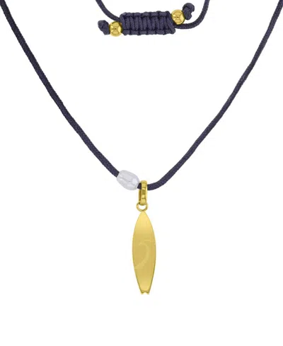 Roxy Waterproof Yellow Surfboard Pearl Adjustable Necklace In Gold