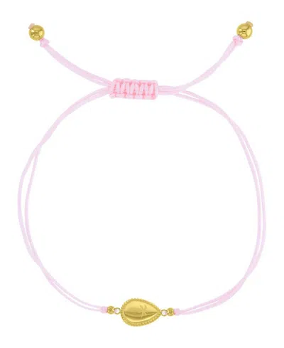 Roxy Waterproof Yellow Teardrop Palm Tree Pattern Charm Adjustable Bracelet In Pink