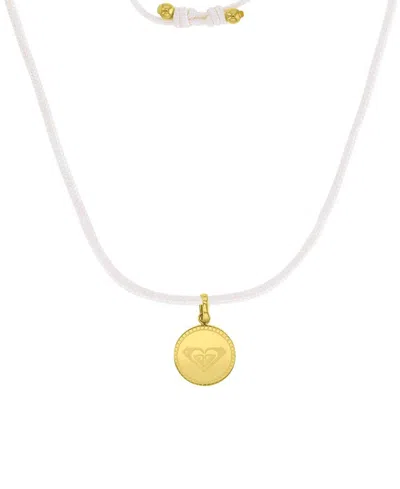 Roxy Waterproof Yellow Triangle Heart Beads Adjustable Necklace In Gold White