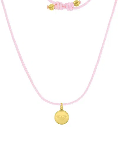Roxy Waterproof Yellow Triangle Heart Beads Adjustable Necklace In Pink