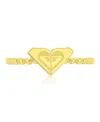 Roxy Waterproof Yellow Triangular Heart Beads Ring In Gray