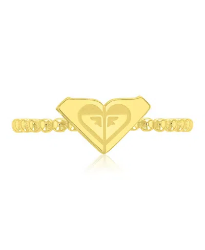 Roxy Waterproof Yellow Triangular Heart Beads Ring In Gray