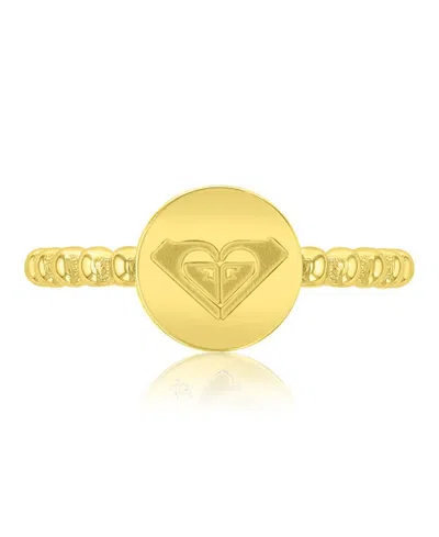 Roxy Waterproof Yellow Triangular Heart Beads Ring In Orange