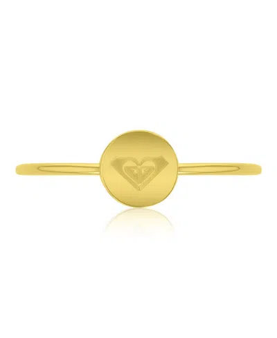 Roxy Waterproof Yellow Triangular Heart Ring In Gold