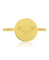 Roxy Waterproof Yellow Triangular Heart Ring In Gold