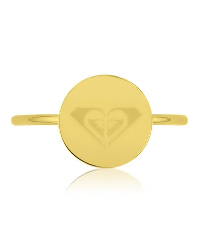 Roxy Waterproof Yellow Triangular Heart Ring In Gold