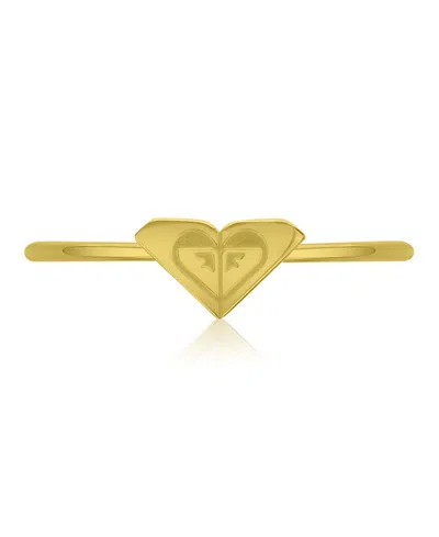 Roxy Waterproof Yellow Triangular Heart Ring In Green