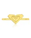 Roxy Waterproof Yellow Triangular Heart Ring In Metallic