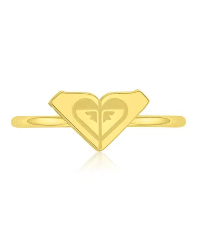 Roxy Waterproof Yellow Triangular Heart Ring In Metallic