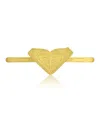 Roxy Waterproof Yellow Triangular Heart Ring In Orange