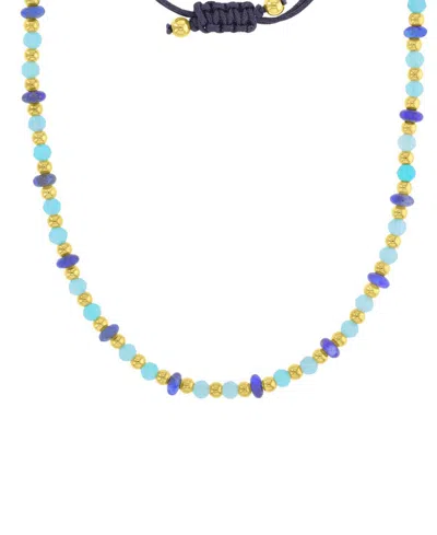 Roxy Waterproof Yellow Turquoise Labradorite Adjustable Necklace In Multi