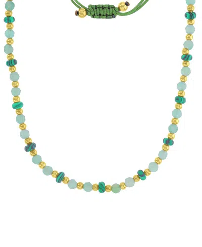 Roxy Waterproof Yellow Turquoise Labradorite Adjustable Necklace In Multi