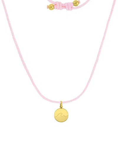 Roxy Waterproof Yellow Wave Beads Adjustable Necklace In Pink