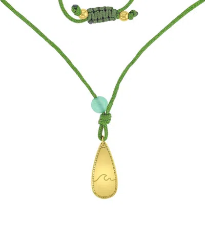 Roxy Waterproof Yellow Wave Green Aventurine Adjustable Necklace In Purple