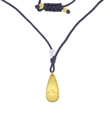 Roxy Waterproof Yellow Wave Pearl Adjustable Necklace In Gold Black