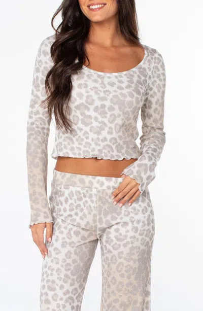 Roxy Waterside Long Sleeve Waffle Knit Tee In Vanilla Ic