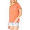 Roxy Wave Cuts Logo Cotton Graphic T-shirt In Orange