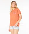 Roxy Wave Cuts Logo Cotton Graphic T-shirt In Orange