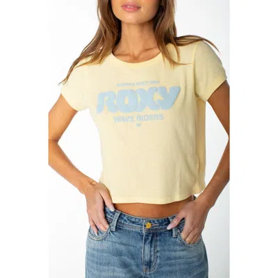 Roxy Wave Riders Club Graphic Crop T-shirt In Neutral