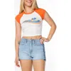 Roxy Wave Stripe Graphic Baby Tee In Blue