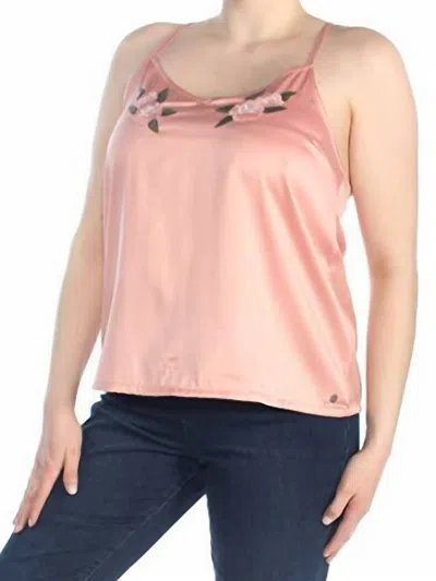 Roxy Waves Of Valley Sateen Racerback Tank In Rose Pink