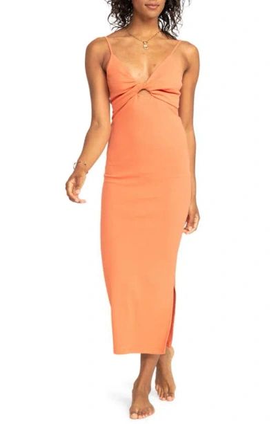 Roxy Wavey Lady Knit Maxi Dress In Apricot Brandy