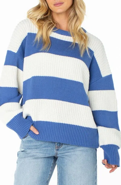 Roxy West Side Stripe Sweater In Blue