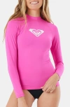 Roxy Whole Hearted Long Sleeve Rashguard In Pink