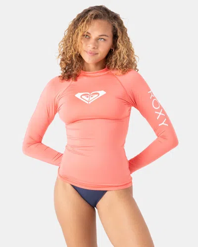 Roxy Whole Hearted Long Sleeve Rashguard In Pink