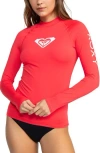 Roxy Whole Hearted Long Sleeve Rashguard In Hibiscus