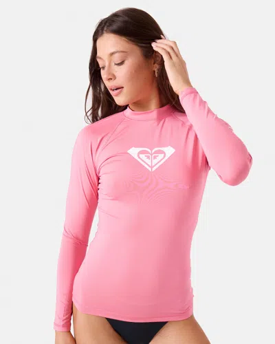 Roxy Whole Hearted Long Sleeve Rashguard In Pink