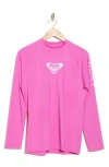 Roxy Whole Hearted Long Sleeve Rashguard In Rosebud