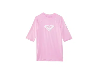 Roxy Whole Hearted Short Sleeve Rashguard (big Kid) Girl's Swimwear Purple : Md (10 Big Kid), Elastane/po