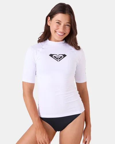 Roxy Whole Hearted Short Sleeve Rashguard In White
