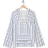 Roxy Wild And Free Stripe Hoodie In Bijou Blue Small Silk Stripe