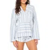 Roxy Wild & Free Stripe Pullover Hoodie In Blue