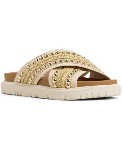 Roxy Women's Capri Round Toe Flat Sandals In White