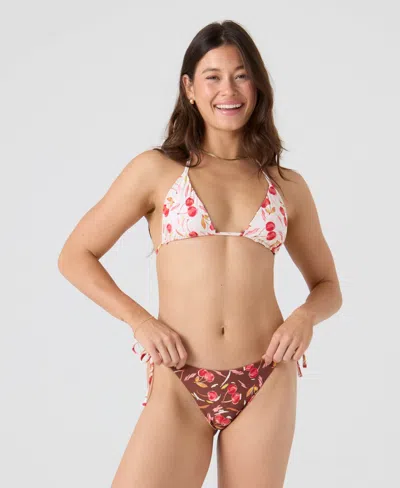 Roxy Cherry On Top Reversible Mini Tiki Tri Tie Side Bottoms In Multi