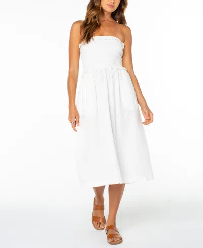 Roxy Avalon Strapless Midi Dress In White