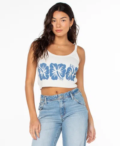 Roxy Women's Flower Block Wanderer Tank Top In White