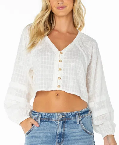 Roxy Monterey Eyelet Cotton Top In White